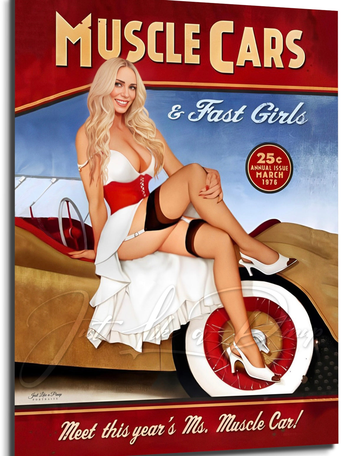 Sandra - Custom Illustration and Digital Download - Just Like A Pinup