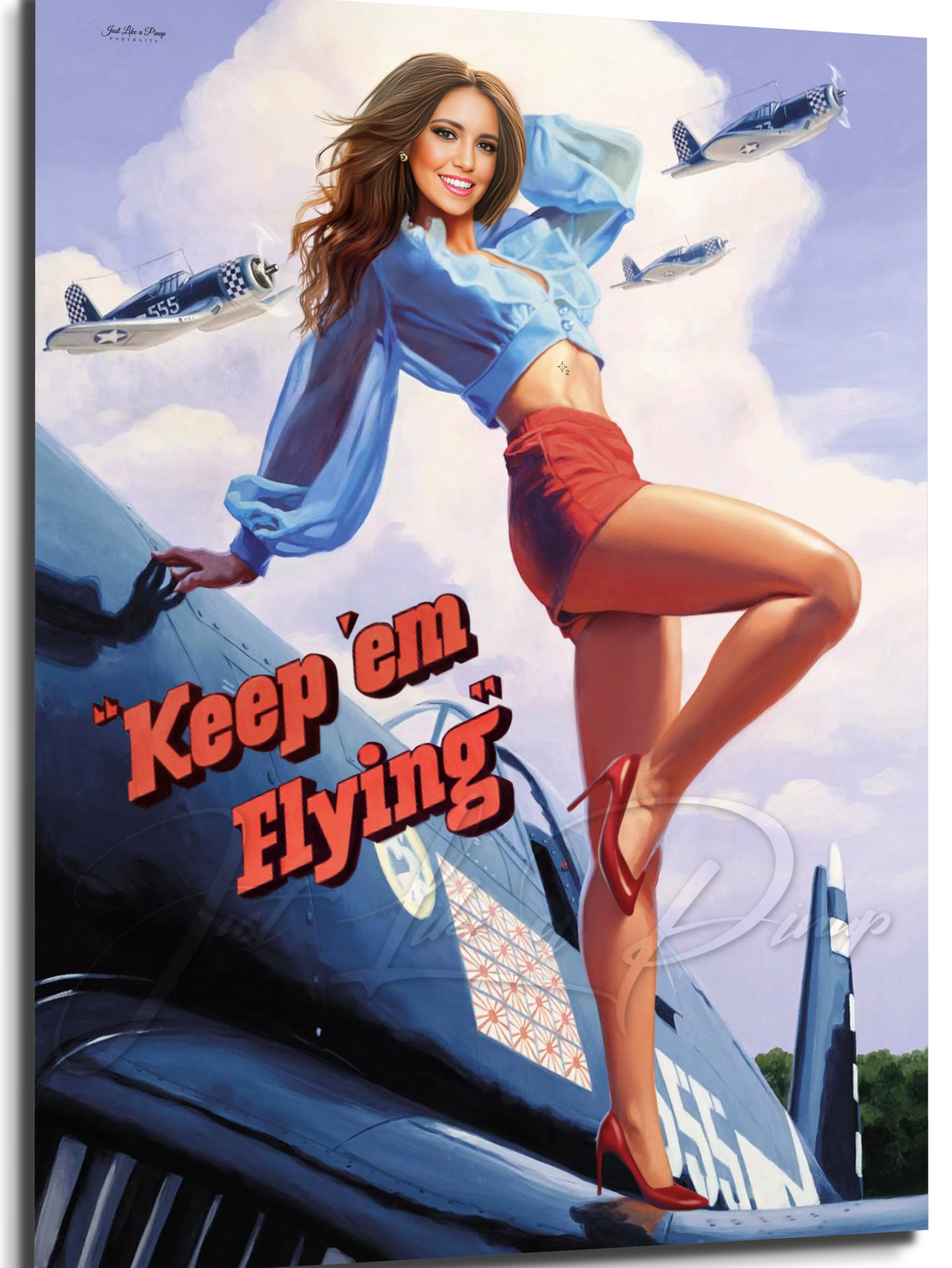 Custom Pin Up Illustration - Just Like A Pinup