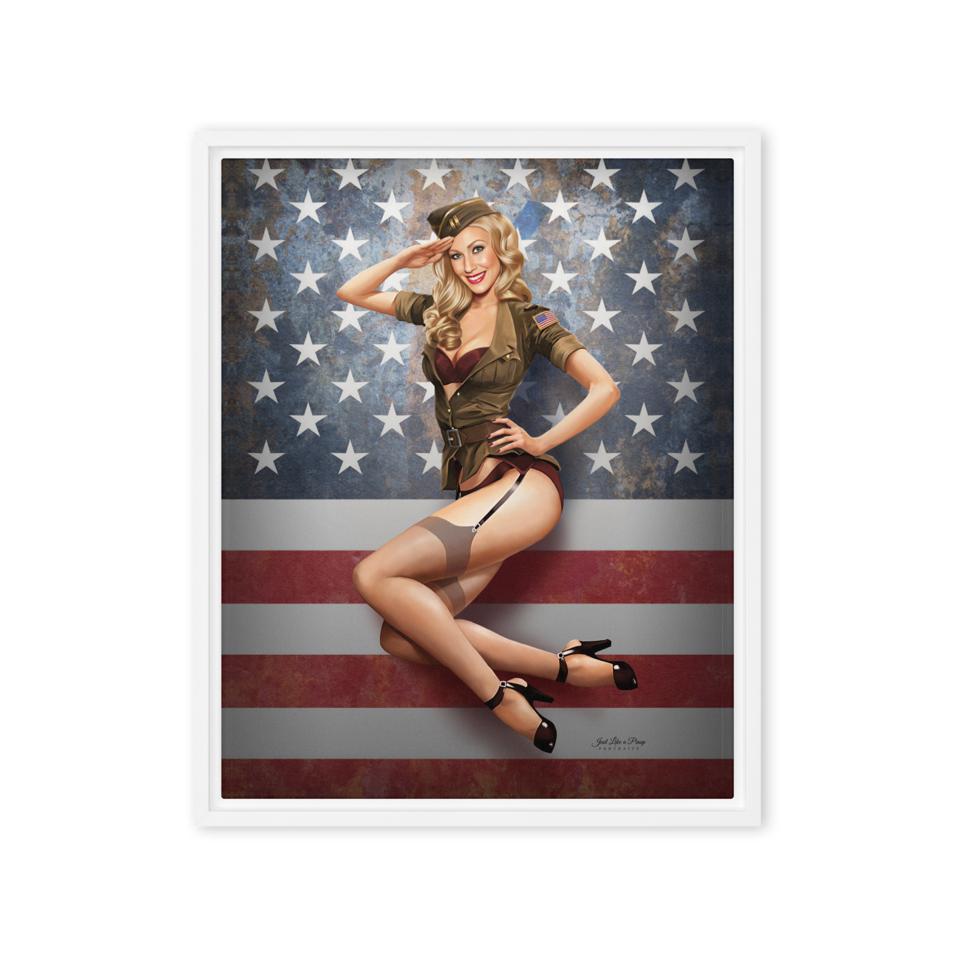 Personalized Framed Canvas - Just Like A Pinup