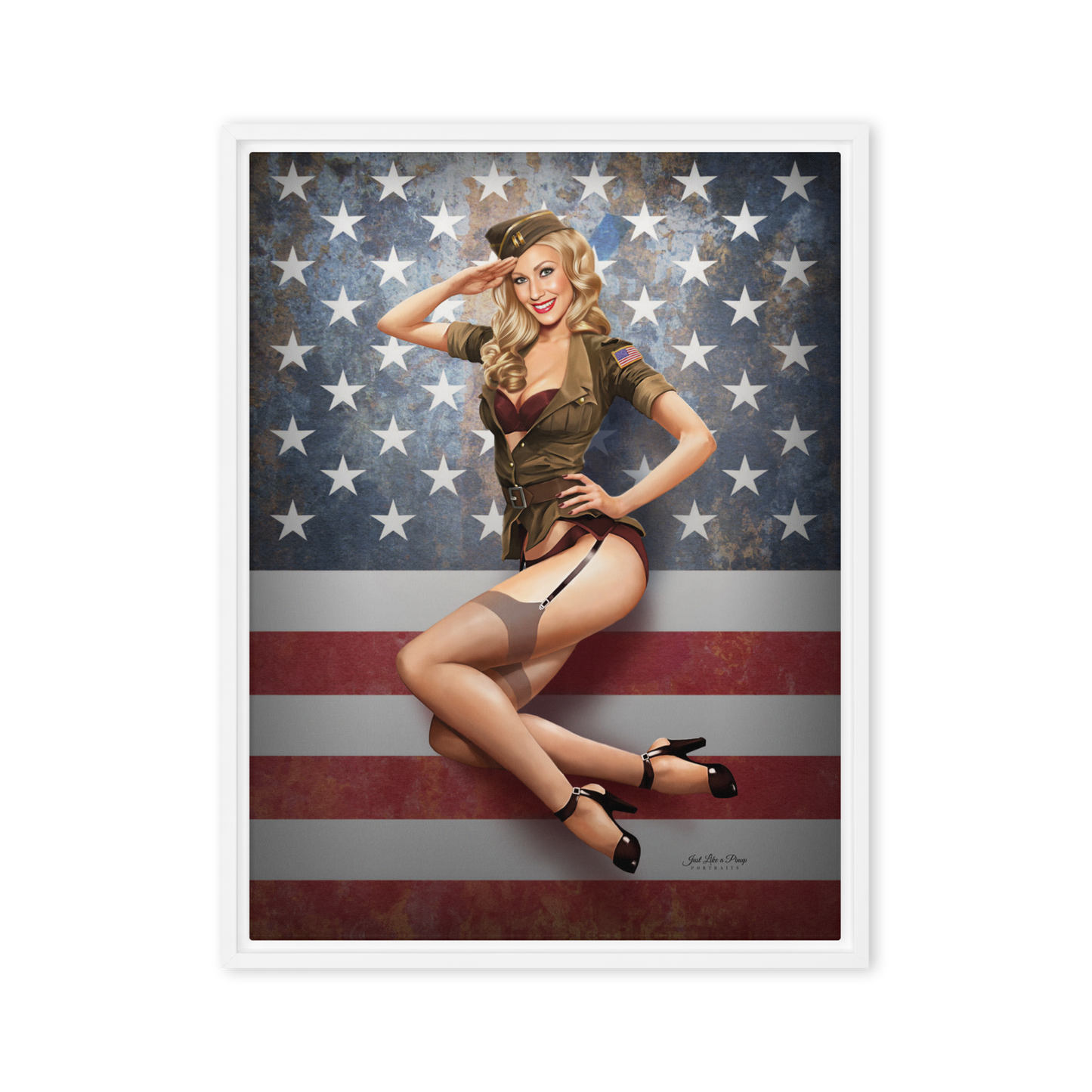 Personalized Framed Canvas - Just Like A Pinup