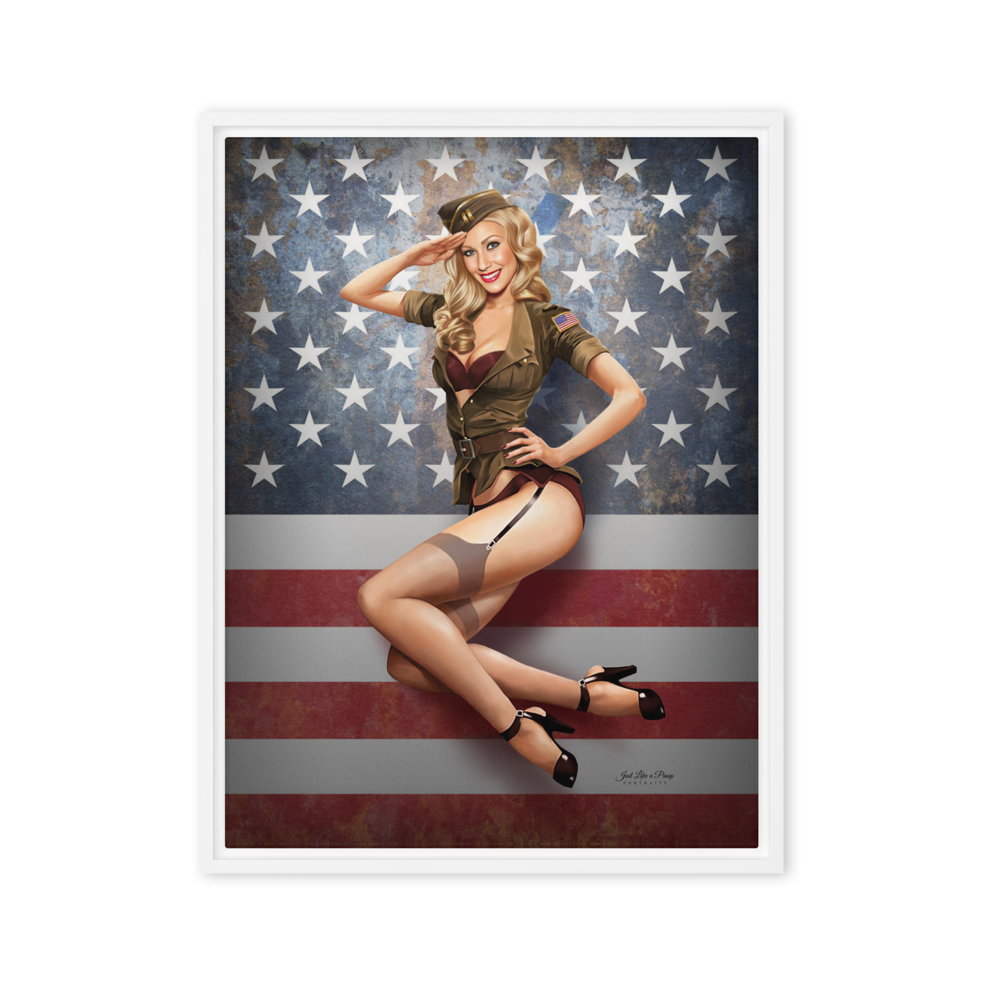 Personalized Framed Canvas - Just Like A Pinup