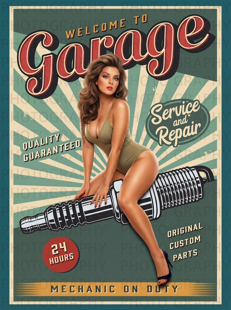 Custom Pinup - Garage Mechanic