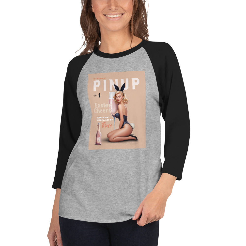 Unisex Personalized 3/4 sleeve raglan shirt - Just Like A Pinup