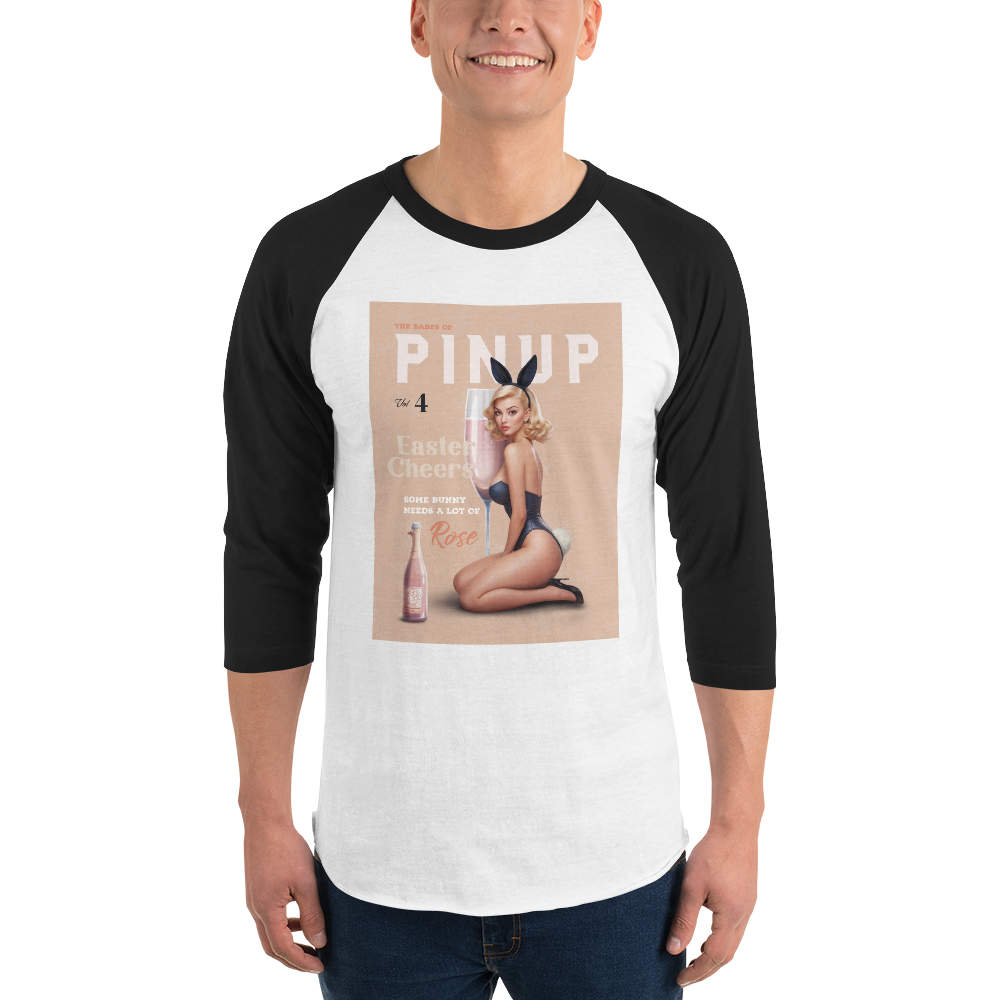 Unisex Personalized 3/4 sleeve raglan shirt - Just Like A Pinup