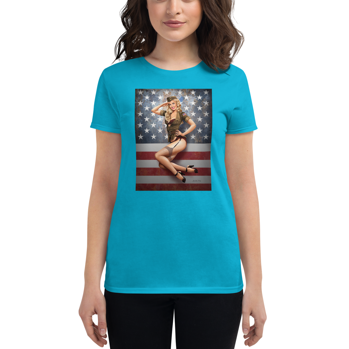 Woman's Personalized Short Sleeve T-shirt - Just Like A Pinup