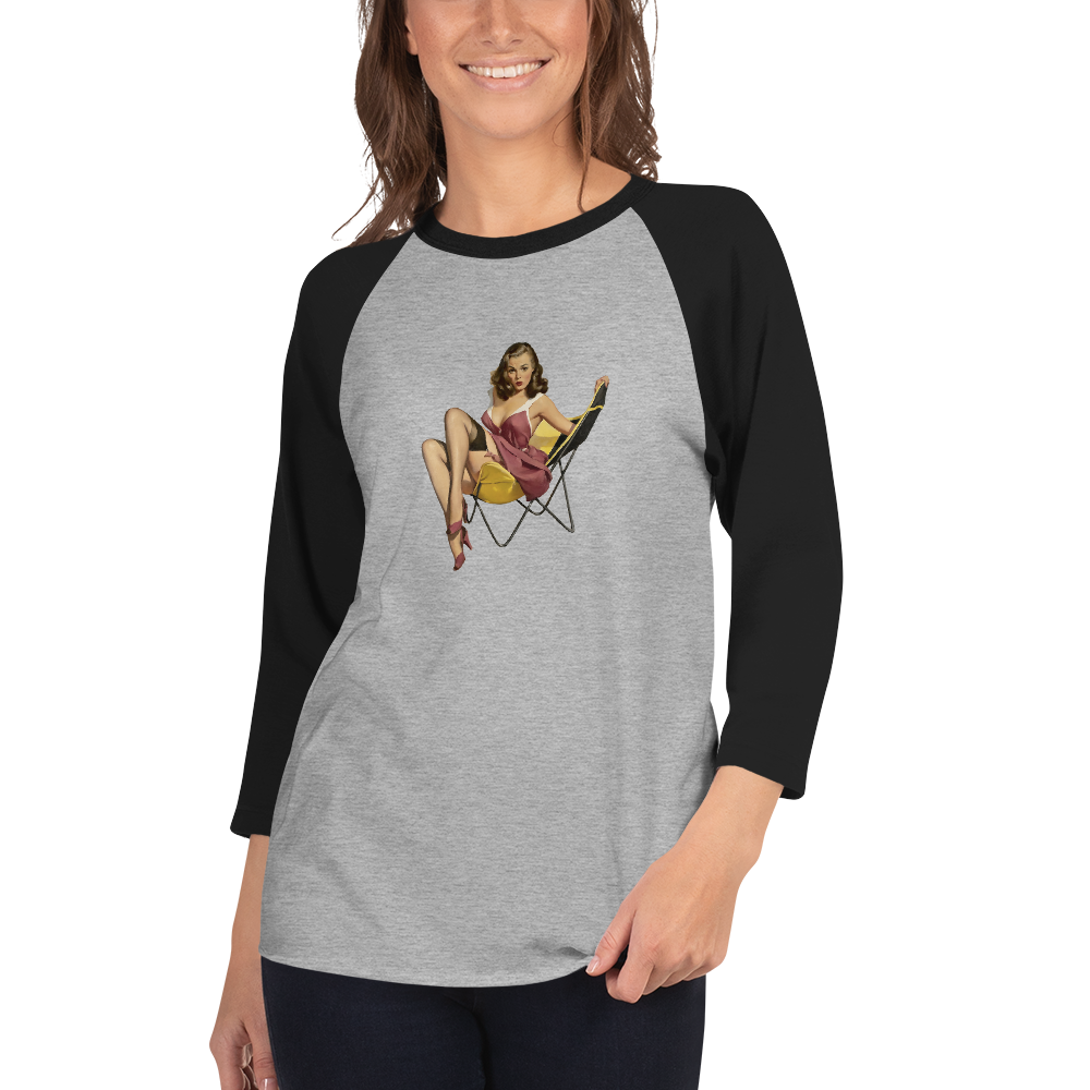 Personalized 3/4 sleeve raglan shirt - Just Like A Pinup