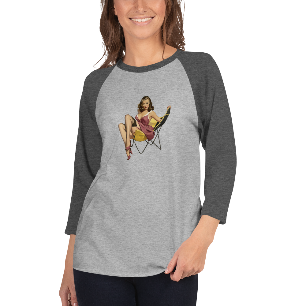 Personalized 3/4 sleeve raglan shirt - Just Like A Pinup