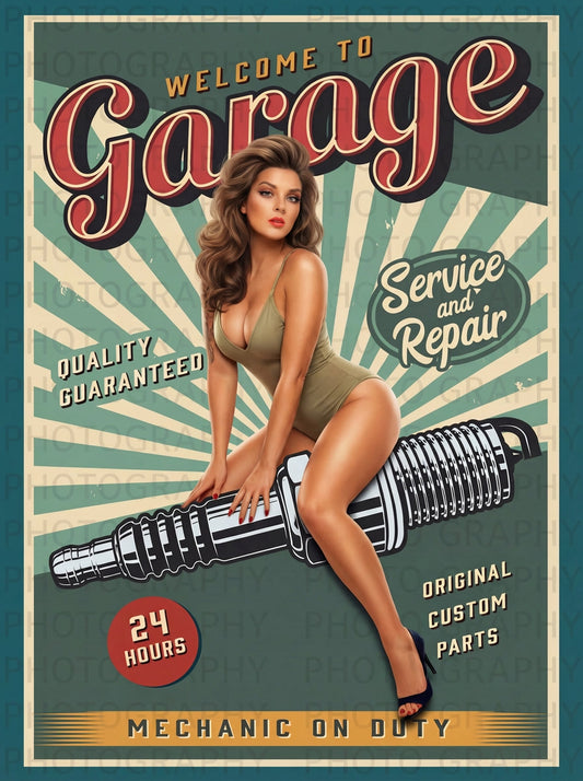 Custom Pinup - Garage Mechanic - Just Like A Pinup
