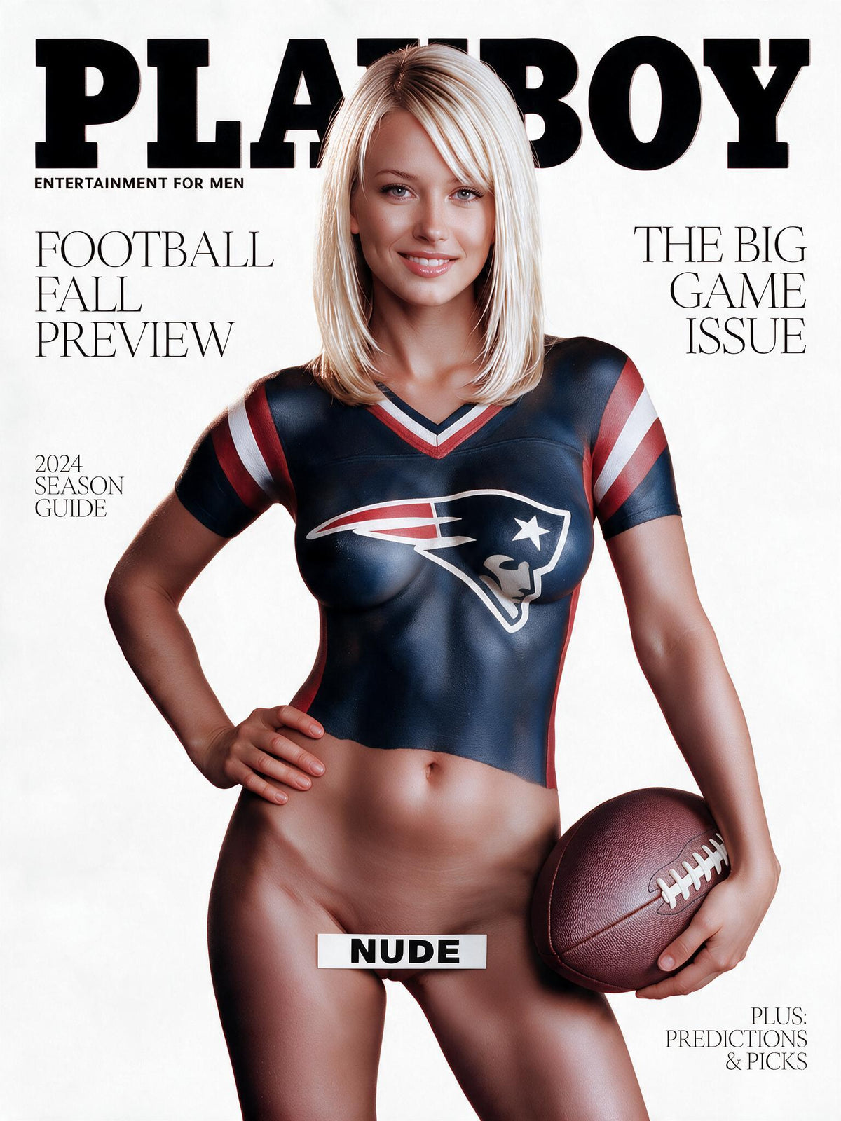 Custom Pinup Art - Football Nude (Request you team colors in the notes section)