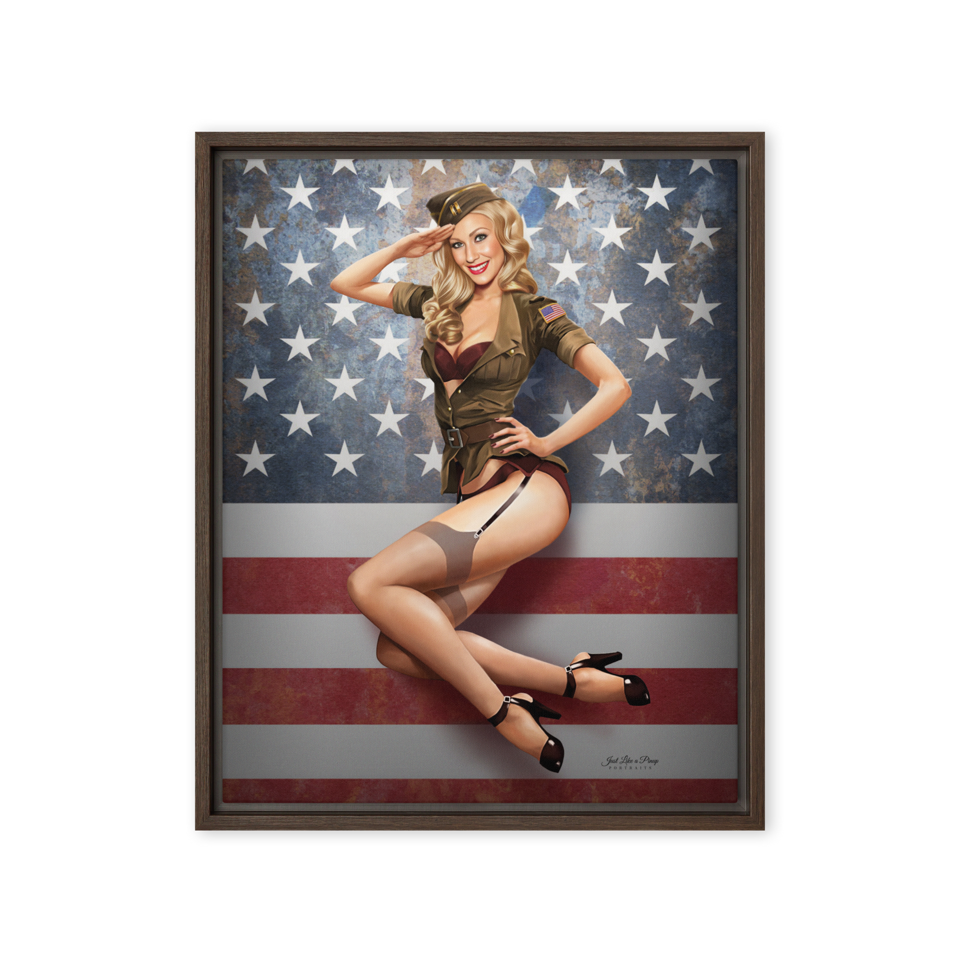 Personalized Framed Canvas - Just Like A Pinup
