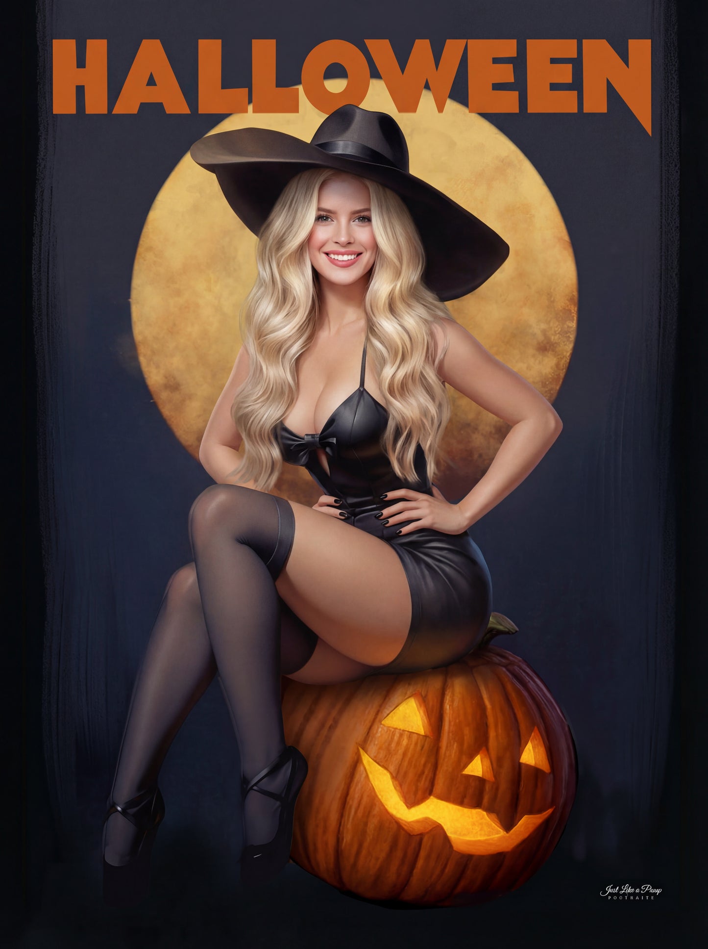 Luna - Custom Illustration and Digital Download - Just Like A Pinup