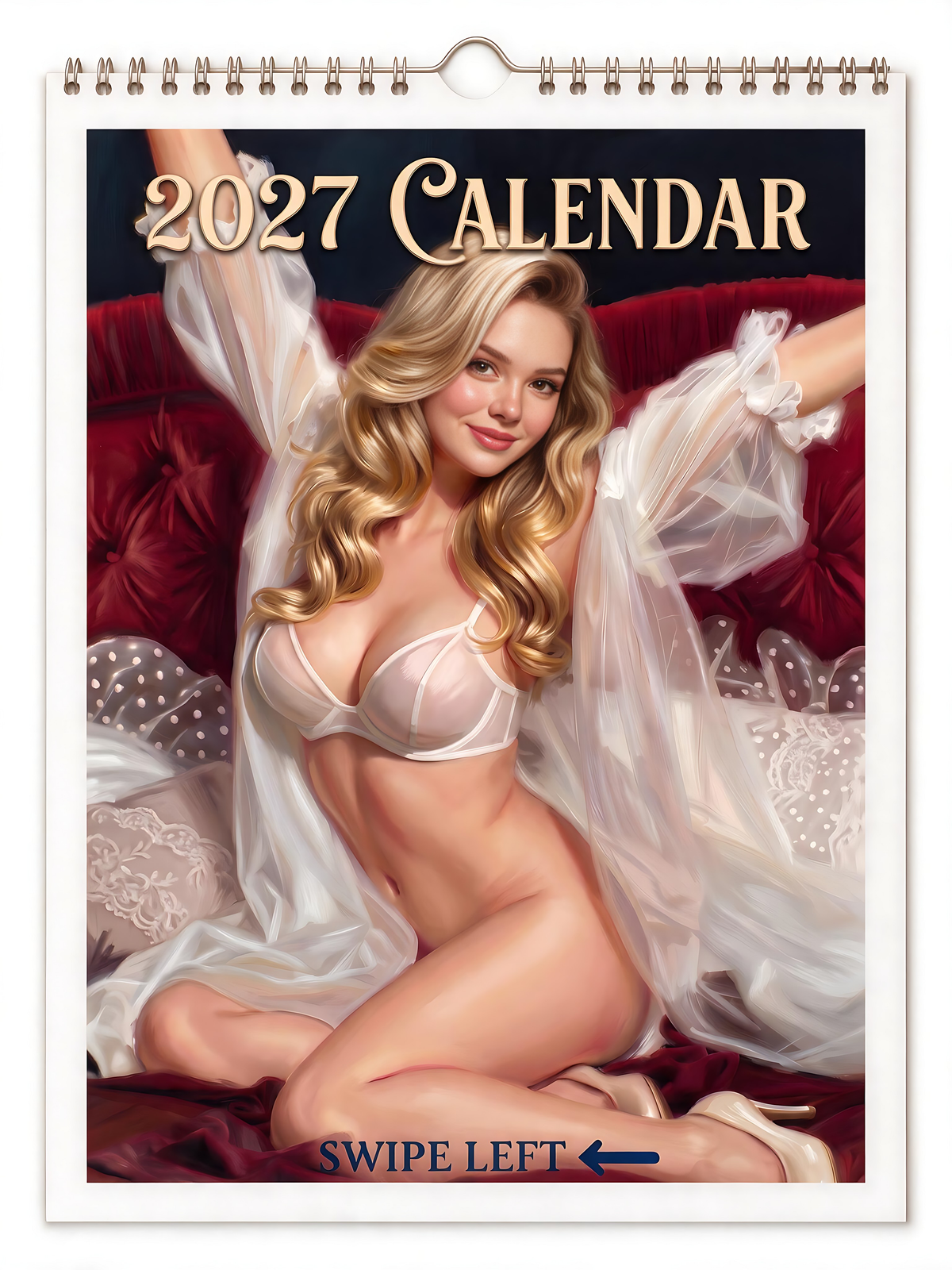 CUSTOM CALENDAR 2027 (Includes 13 custom digital illustrations and 11" x 14" Calendar) - Just Like A Pinup