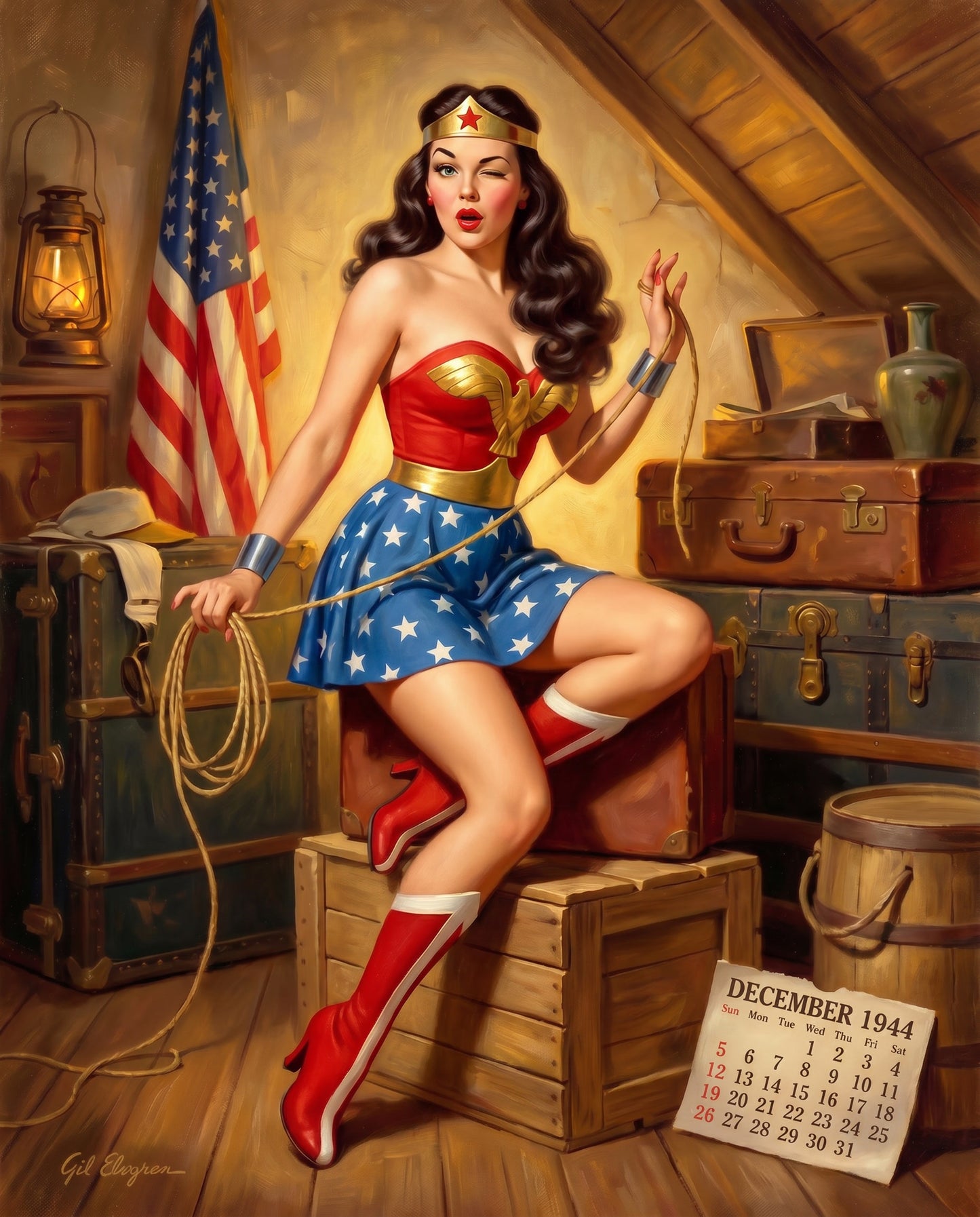 Custom Art - Wonderwoman - Just Like A Pinup