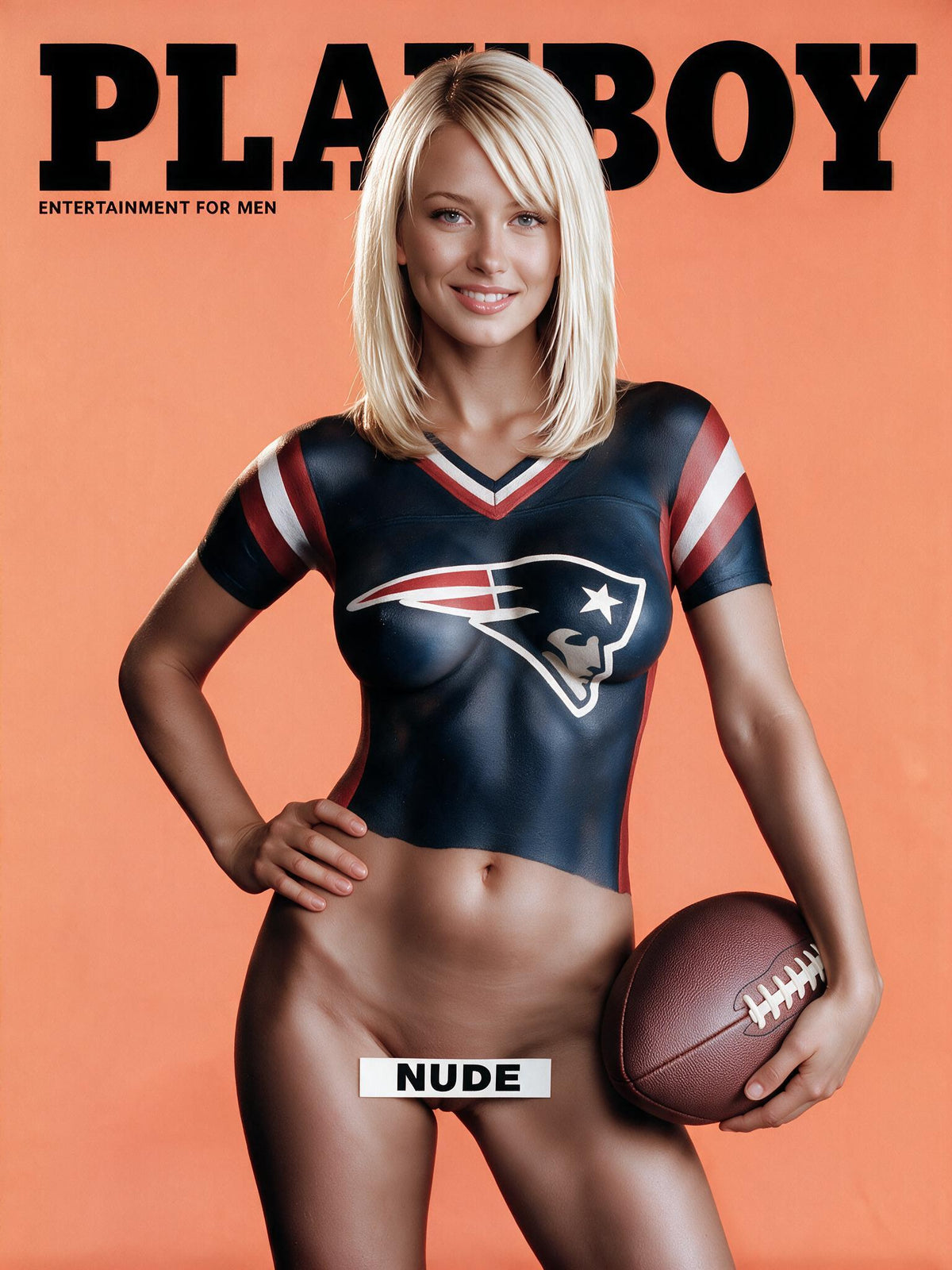Custom Pinup Art - Football Nude (Request you team colors in the notes section) - Just Like A Pinup