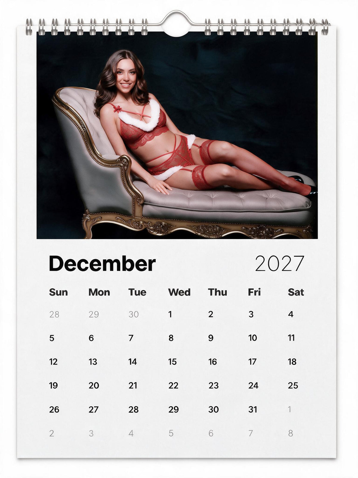 CUSTOM BOUDOIR STYLE CALENDAR 2027 - (includes 13 illustrations and 11" x 14" Calendar) - Just Like A Pinup