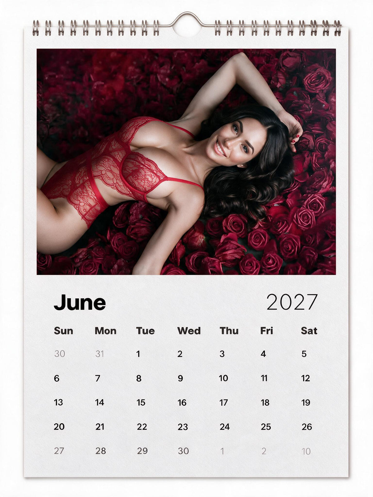 CUSTOM BOUDOIR STYLE CALENDAR 2027 - (includes 13 illustrations and 11" x 14" Calendar) - Just Like A Pinup