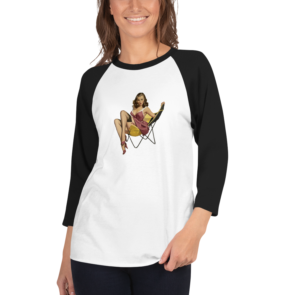 Personalized 3/4 sleeve raglan shirt - Just Like A Pinup